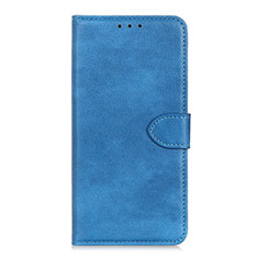 Leather Case Stands Flip Cover L07 Holder for Motorola Moto One Fusion Plus Sky Blue