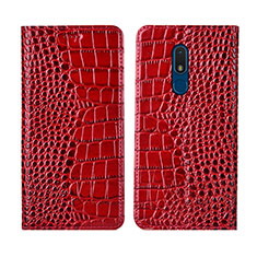 Leather Case Stands Flip Cover L07 Holder for Nokia C3 Red