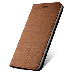 Leather Case Stands Flip Cover L07 Holder for Oppo A11 Brown