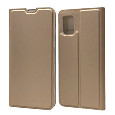 Leather Case Stands Flip Cover L07 Holder for Samsung Galaxy A71 4G A715 Gold