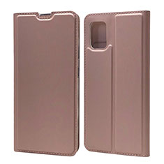 Leather Case Stands Flip Cover L07 Holder for Samsung Galaxy A71 4G A715 Rose Gold