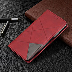 Leather Case Stands Flip Cover L07 Holder for Samsung Galaxy M31 Red