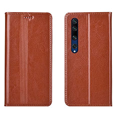 Leather Case Stands Flip Cover L07 Holder for Xiaomi Mi 10 Orange