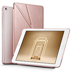 Leather Case Stands Flip Cover L08 for Apple New iPad 9.7 (2018) Rose Gold