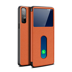 Leather Case Stands Flip Cover L08 Holder for Oppo Find X2 Neo Orange