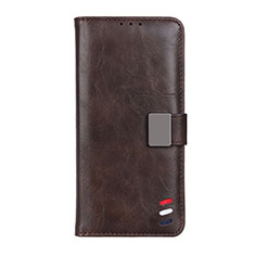 Leather Case Stands Flip Cover L08 Holder for Realme Narzo 30 4G Brown