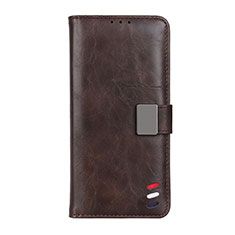 Leather Case Stands Flip Cover L08 Holder for Realme V15 5G Brown