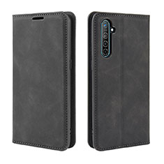 Leather Case Stands Flip Cover L08 Holder for Realme X2 Black