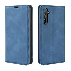 Leather Case Stands Flip Cover L08 Holder for Realme X2 Blue