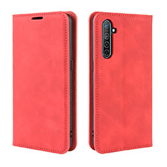 Leather Case Stands Flip Cover L08 Holder for Realme X2 Red