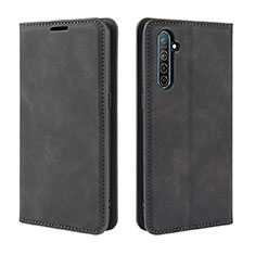 Leather Case Stands Flip Cover L08 Holder for Realme XT Black