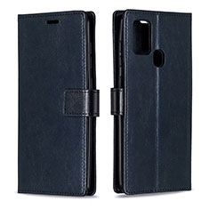 Leather Case Stands Flip Cover L08 Holder for Samsung Galaxy A21s Black