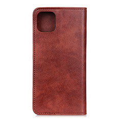 Leather Case Stands Flip Cover L08 Holder for Samsung Galaxy A71 4G A715 Brown