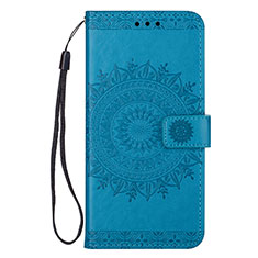 Leather Case Stands Flip Cover L08 Holder for Samsung Galaxy S20 Plus Blue