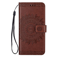 Leather Case Stands Flip Cover L08 Holder for Samsung Galaxy S20 Plus Brown