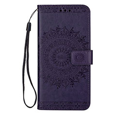 Leather Case Stands Flip Cover L08 Holder for Samsung Galaxy S20 Plus Purple