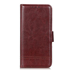 Leather Case Stands Flip Cover L08 Holder for Xiaomi Mi 10 Lite Brown
