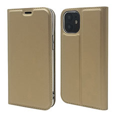 Leather Case Stands Flip Cover L10 Holder for Apple iPhone 12 Gold