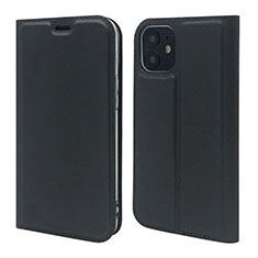 Leather Case Stands Flip Cover L10 Holder for Apple iPhone 12 Mini Black