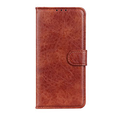 Leather Case Stands Flip Cover L10 Holder for Motorola Moto Edge Brown