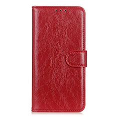 Leather Case Stands Flip Cover L10 Holder for Motorola Moto One Fusion Plus Red