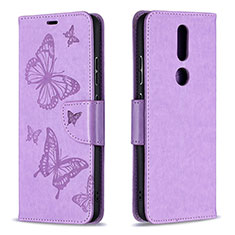 Leather Case Stands Flip Cover L10 Holder for Nokia 2.4 Purple