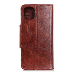 Leather Case Stands Flip Cover L10 Holder for Samsung Galaxy A71 4G A715 Brown