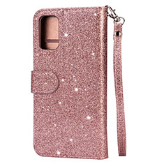 Leather Case Stands Flip Cover L10 Holder for Samsung Galaxy S20 Plus Rose Gold