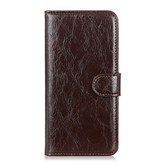 Leather Case Stands Flip Cover L10 Holder for Xiaomi Mi 10 Lite Brown