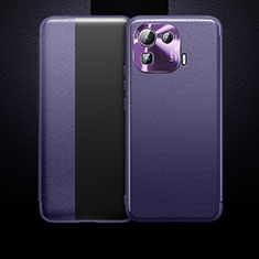 Leather Case Stands Flip Cover L10 Holder for Xiaomi Mi 11 Pro 5G Purple