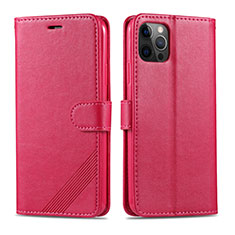 Leather Case Stands Flip Cover L11 Holder for Apple iPhone 12 Pro Max Hot Pink