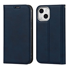 Leather Case Stands Flip Cover L11 Holder for Apple iPhone 15 Blue