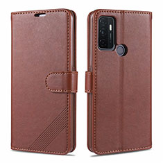 Leather Case Stands Flip Cover L11 Holder for Oppo A32 Brown