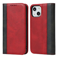 Leather Case Stands Flip Cover L12 Holder for Apple iPhone 13 Mini Red