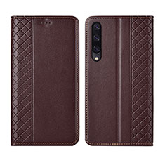 Leather Case Stands Flip Cover L12 Holder for Huawei P Smart Pro (2019) Brown