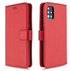 Leather Case Stands Flip Cover L12 Holder for Samsung Galaxy A51 5G Red