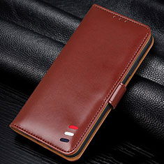 Leather Case Stands Flip Cover L12 Holder for Samsung Galaxy M21s Brown