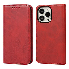 Leather Case Stands Flip Cover L14 Holder for Apple iPhone 13 Pro Red