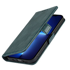 Leather Case Stands Flip Cover L15 Holder for Apple iPhone 14 Blue