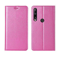 Leather Case Stands Flip Cover L15 Holder for Huawei P40 Lite E Pink