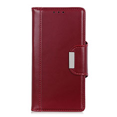 Leather Case Stands Flip Cover L16 Holder for Samsung Galaxy A41 Red Wine