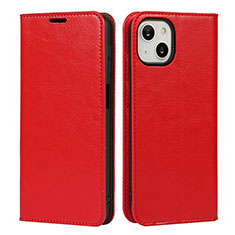 Leather Case Stands Flip Cover L17 Holder for Apple iPhone 13 Red