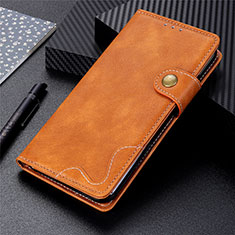 Leather Case Stands Flip Cover L17 Holder for Realme C11 Brown