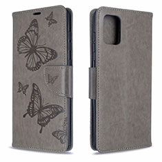 Leather Case Stands Flip Cover L17 Holder for Samsung Galaxy A71 4G A715 Gray