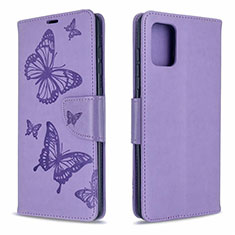 Leather Case Stands Flip Cover L17 Holder for Samsung Galaxy A71 4G A715 Purple