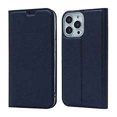 Leather Case Stands Flip Cover L18 Holder for Apple iPhone 15 Pro Max Blue