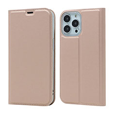 Leather Case Stands Flip Cover L18 Holder for Apple iPhone 15 Pro Max Rose Gold