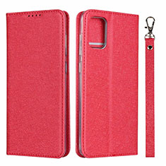 Leather Case Stands Flip Cover L18 Holder for Samsung Galaxy A51 5G Red