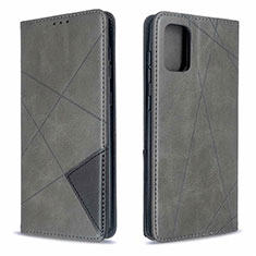 Leather Case Stands Flip Cover L18 Holder for Samsung Galaxy A71 4G A715 Gray