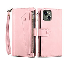 Leather Case Stands Flip Cover L20 Holder for Apple iPhone 13 Mini Rose Gold